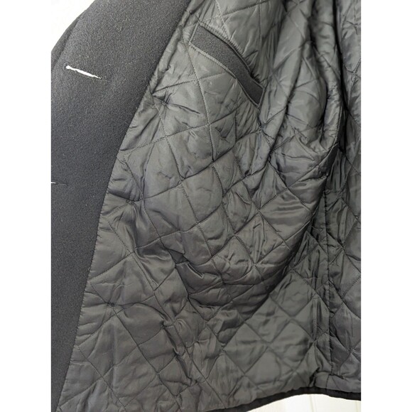 VTG Schott DUR O JAC Wool Pea Coat Mens XL Black Double Breast Quilted Liner - Picture 10 of 14